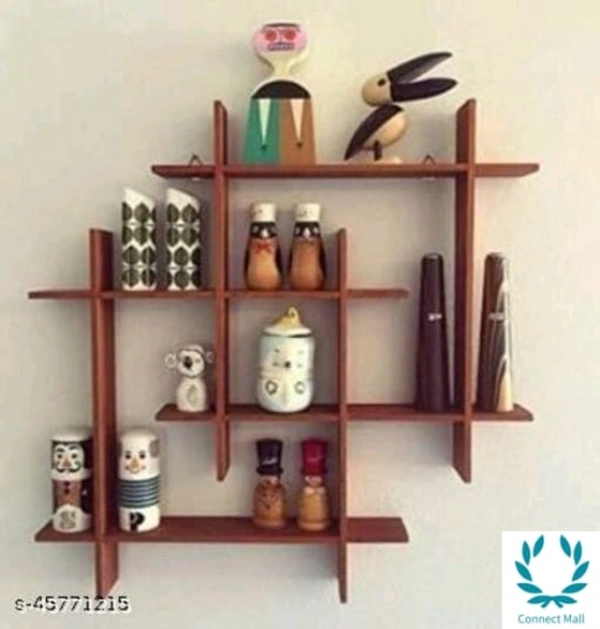 Royal Wall Shelves - LXHXB:-40X30X12 cm, Black, Wooden , No.of Shelves : 5